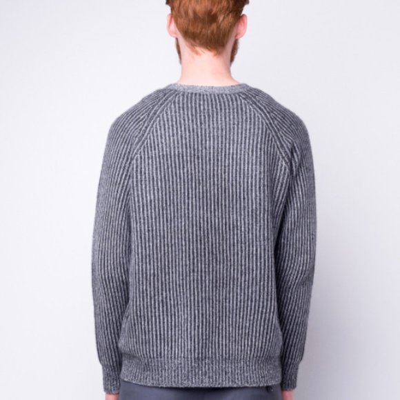 $370 Cashmerism RIB-KNIT Raglan Cashmere Pullover Gray Charcoal  Sweater sz S - Picture 3 of 11